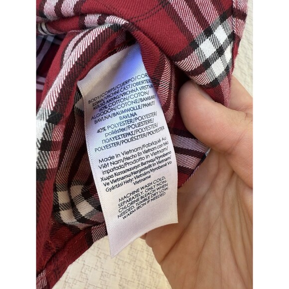 Chaps Easy Care‎ Twill Plaid Button Down Shirt Long Sleeve Casual | Men's Medium - Picture 6 of 13